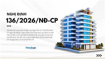 Toàn văn Nghị định 136/2026/NĐ-CP sửa đổi bổ sung về quản lý NOXH
