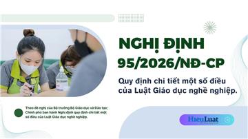 Toàn văn Nghị định 95/2026/NĐ-CP về quản lý đào tạo nghề