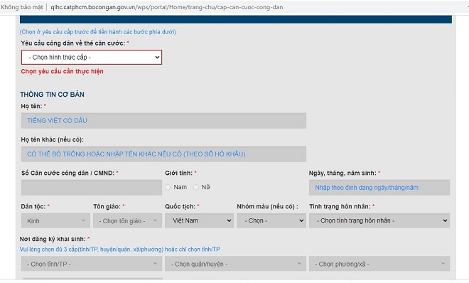 khai thông tin tờ khai căn cước công dân online khai thông tin tờ khai căn cước công dân online