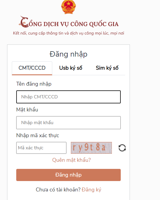 đăng ký tạm trú online
