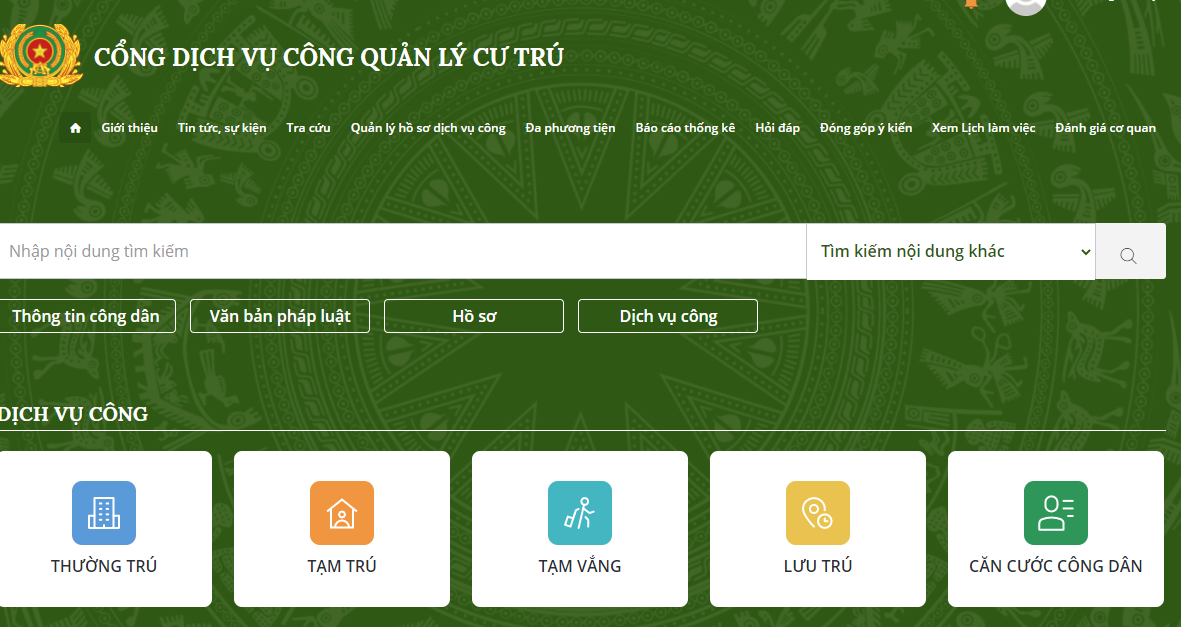đăng ký tạm trú online