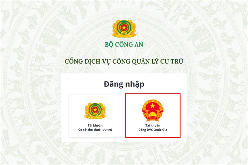khai báo tạm vắng online