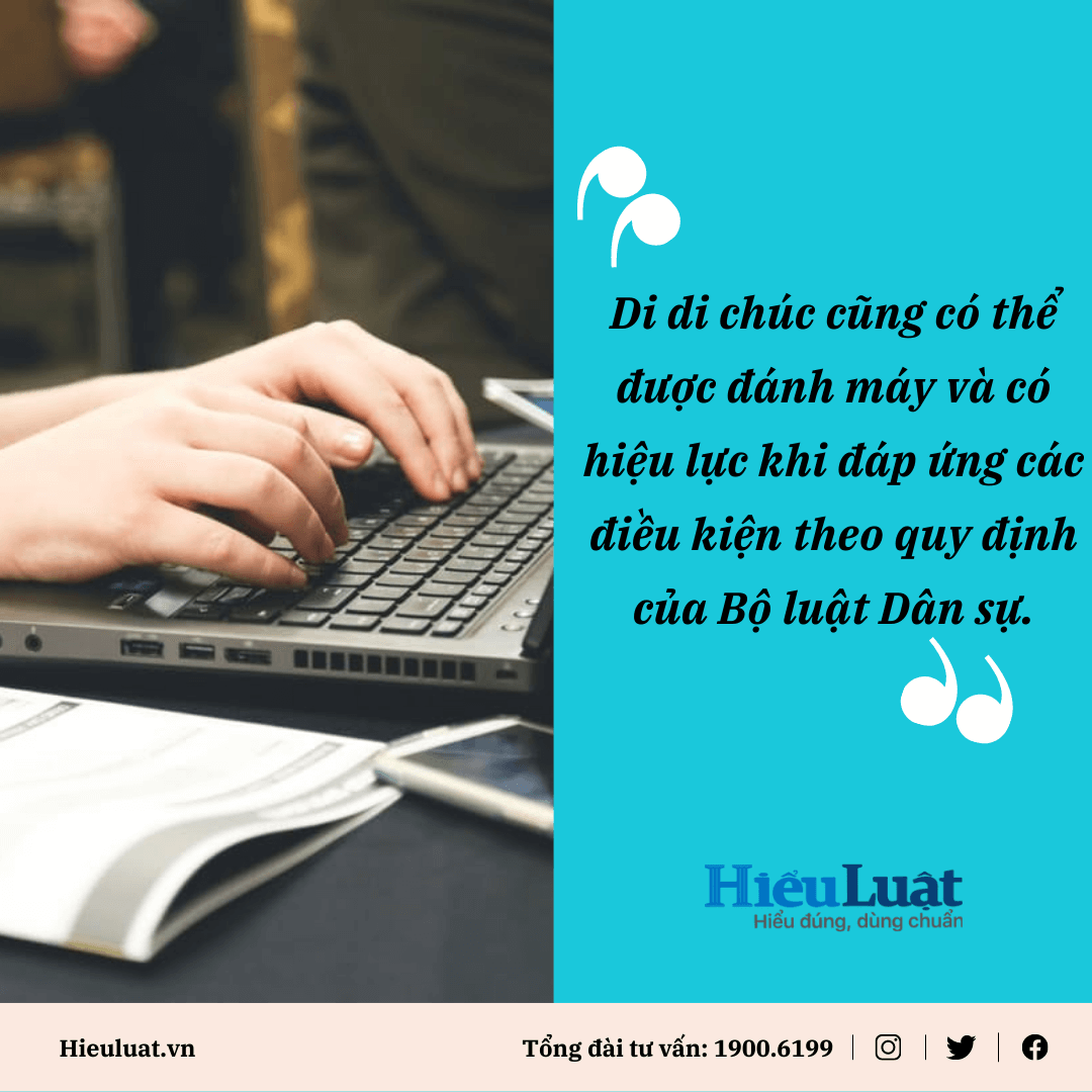 di chúc có được đánh máy không di chuc co duoc danh may khong