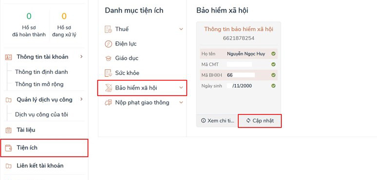 thu tuc cap lai the bao hiem y te online