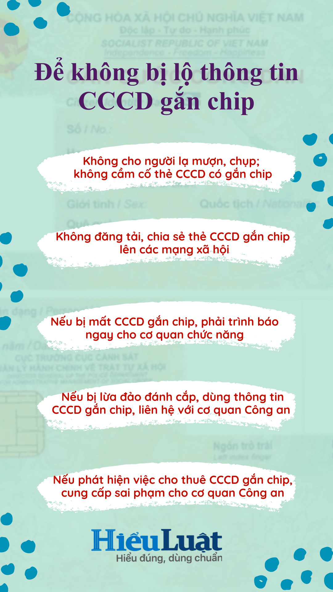 để không bị lộ thông tin CCCD gắn chip de khong bi lo thong tin CCCD gan chip