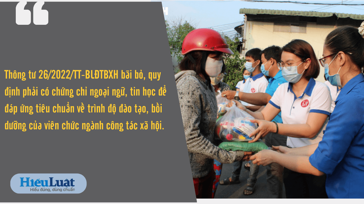 lương viên chức ngành công tác xã hội bãi bỏ chứng chỉ ngoại ngữ tin học và xếp lương viên chức ngành công tác xã hội