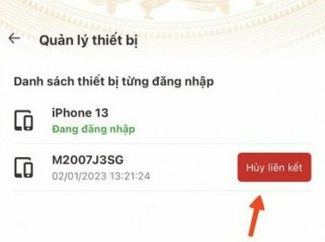 hủy ứng dụng vnied cách hủy ứng dụng vnied bước 2