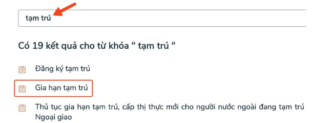 gia hạn tạm trú online gia hạn tạm trú online bước 2
