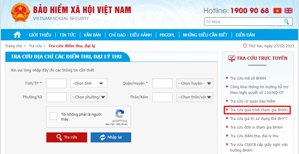 kiểm tra công ty có đóng bảo hiểm không bước 2