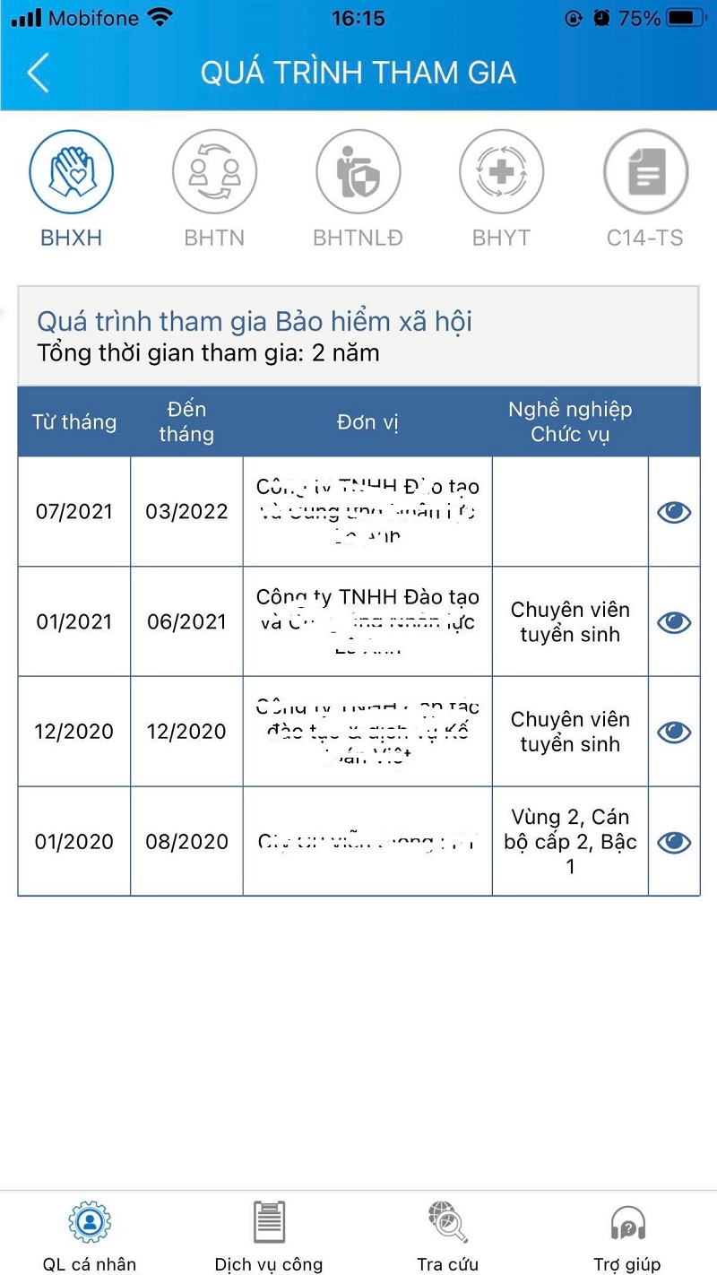 VssID cập nhật sai quá trình tham gia BHXH (nguồn: internet)