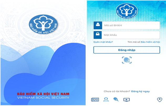 Màn hình hiển thị đăng nhập vào ứng dụng VssID