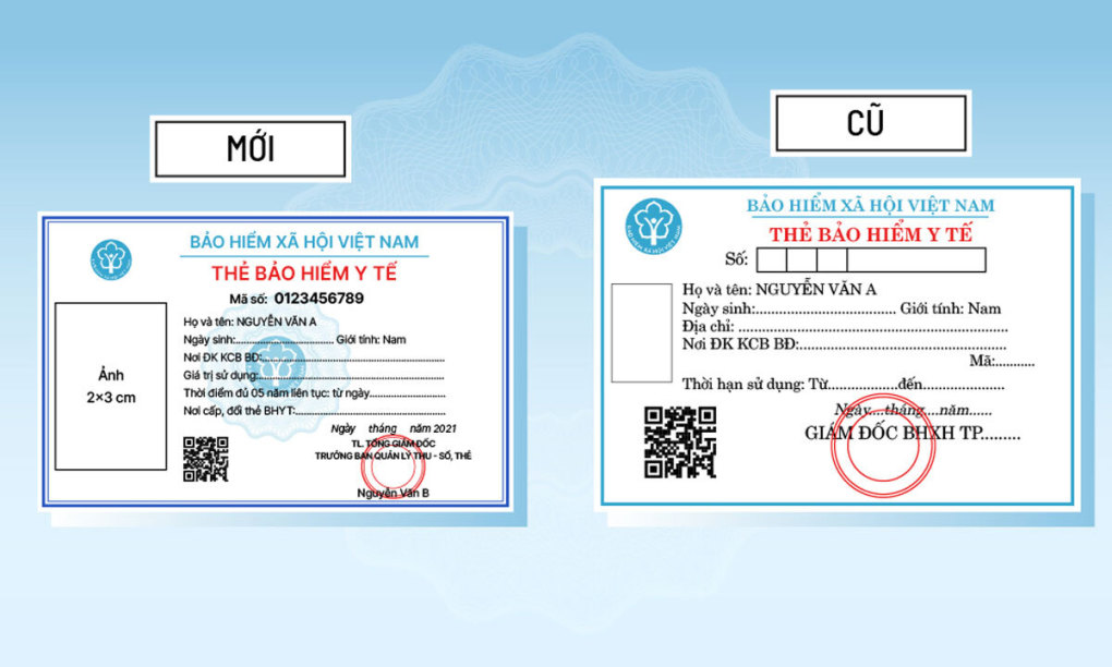 Mã thẻ bảo hiểm y tế theo mẫu cũ và mới