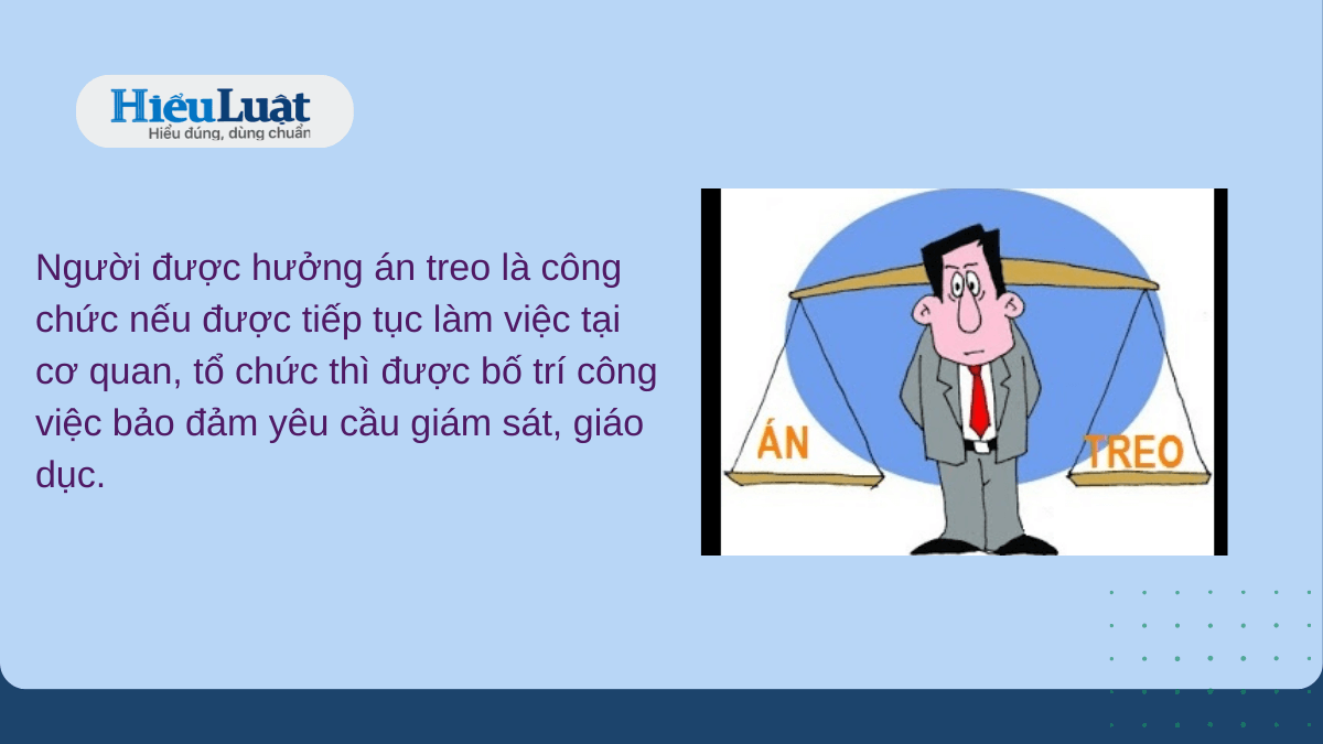 công chức bị án treo có được đi làm không công chức bị án treo có được đi làm không nếu được đi làm phải đảm bảo yêu cầu giám sát