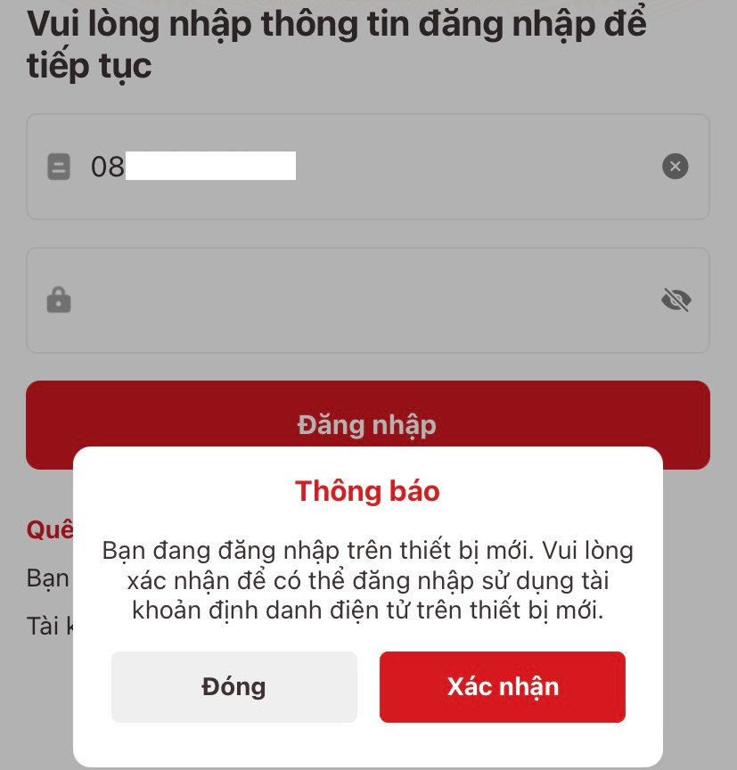cách lấy lại tài khoản vneid khi đổi điện thoại cách lấy lại tài khoản vneid khi đổi điện thoại bước 1
