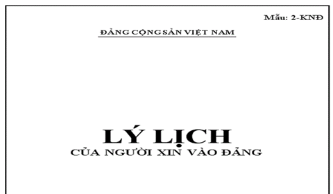 Lý lịch của người xin vào Đảng