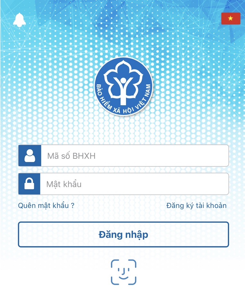 tra cứu tiền bảo hiểm thai sản Giao diện đăng nhập tài khoản ứng dụng VssID