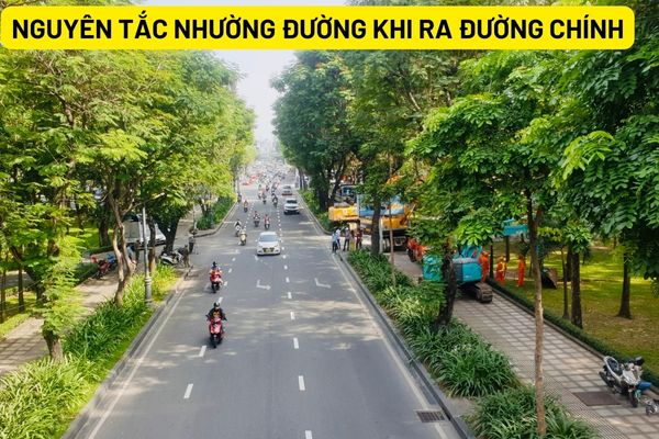 đường chính Nhường đường khi đi từ ngõ ra đường chính