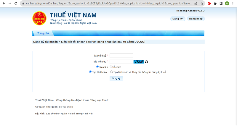 có 2 mã số thuế Đăng ký tài khoản thuế điện tử