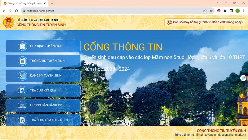 Nhập học lớp 10 cần giấy tờ Giao diện cổng thông tin tuyển sinh