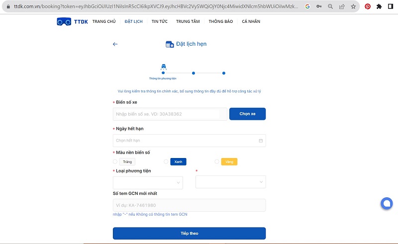 Đặt lịch đăng kiểm xe ô tô