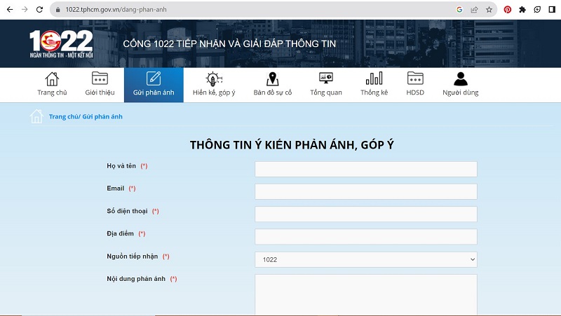 Điền thông tin phản ánh hàng xóm hát karaoke ồn ào