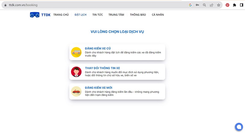 Hướng dẫn đặt lịch đăng kiểm xe