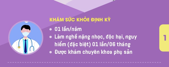 10 quyền lợi của lao động nữ trong đó có khám sức khỏe định kỳ