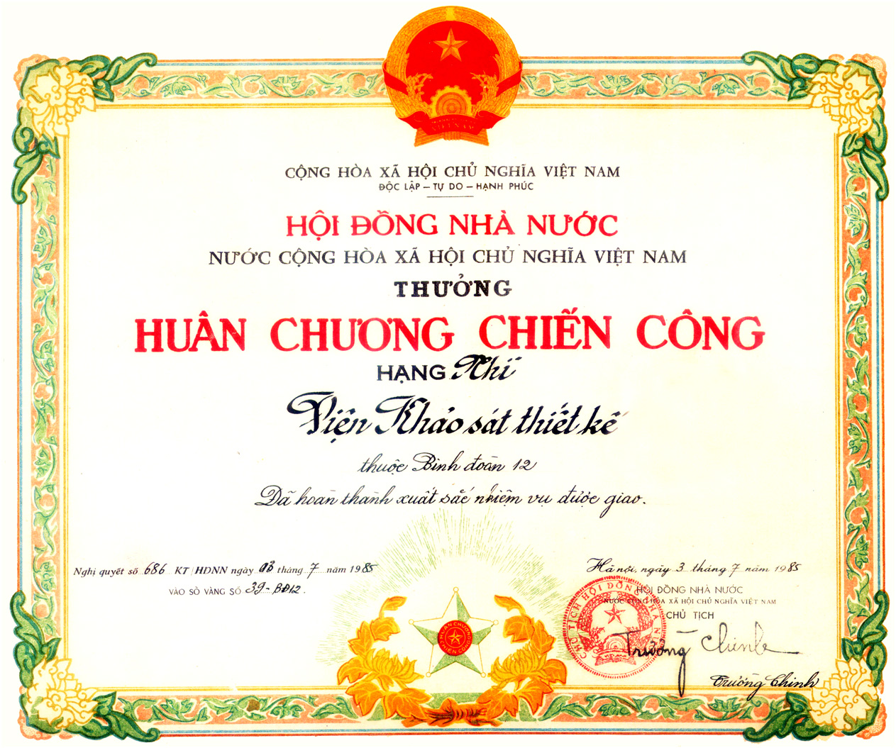 huân chương chiến công Huân chương Chiến công hạng nhì được bao nhiêu tiền?