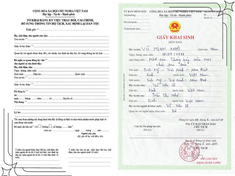 Thủ tục sửa năm sinh trong giấy khai sinh