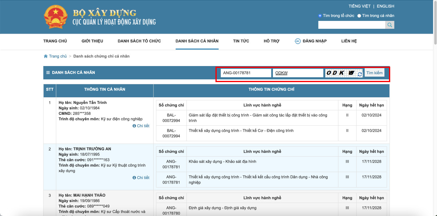 tra cứu chứng chỉ hành nghề xây dựng tra cứu chứng chỉ hành nghề xây dựng
