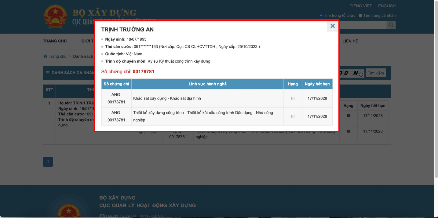 tra cứu chứng chỉ hành nghề xây dựng tra cứu chứng chỉ hành nghề xây dựng