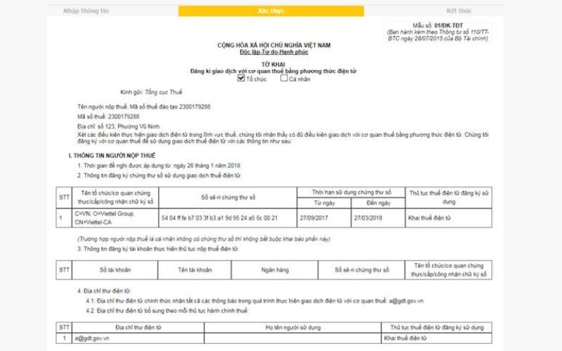 Cách đăng ký tài khoản thuế điện tử doanh nghiệp