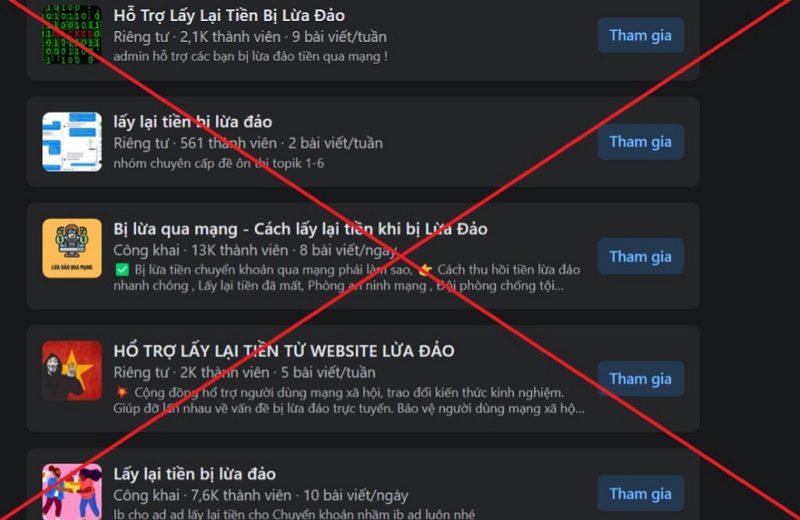 Cẩn thận với nhiều hội nhóm hỗ trợ lấy lại tiền bị lừa đảo qua mạng do các đối tượng lừa đảo lập ra