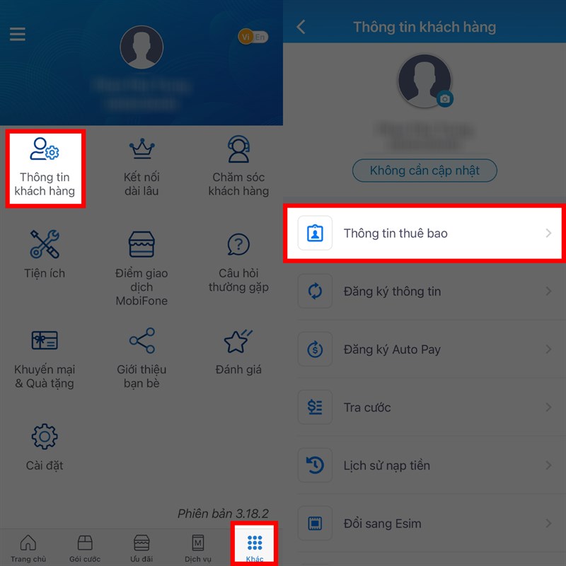 Chọn thông tin khách hàng