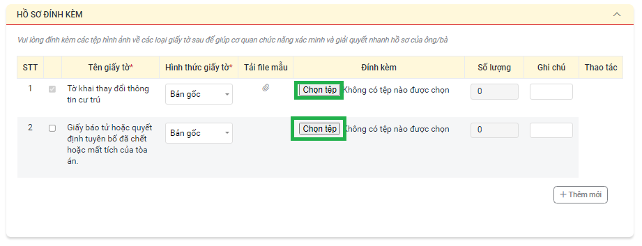 Đính kèm tài liệu theo yêu cầu