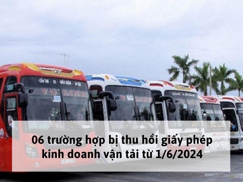 06 trường hợp bị thu hồi giấy phép kinh doanh vận tải từ 1/6/2024
