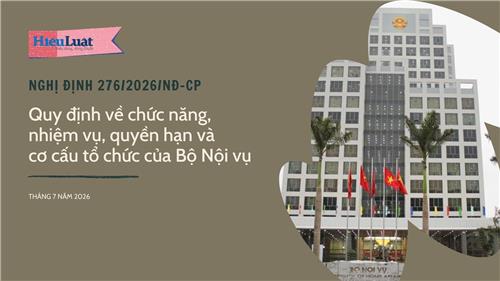 Tòan văn Nghị định 276/2026/NĐ-CP quy định chức năng của Bộ Nội vụ